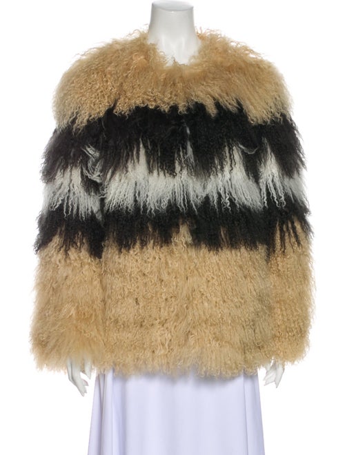 Pologeorgis Striped Faux Fur Jacket
