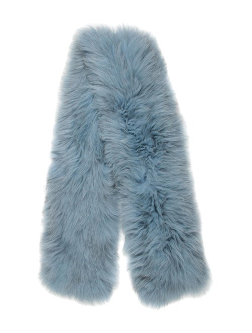 Pologeorgis Fur Scarf Blue