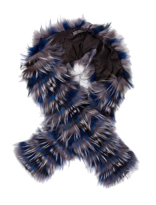 Pologeorgis Fox Fur Scarf Grey