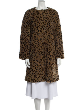 Pologeorgis Fur Animal Print Faux Fur Jacket
