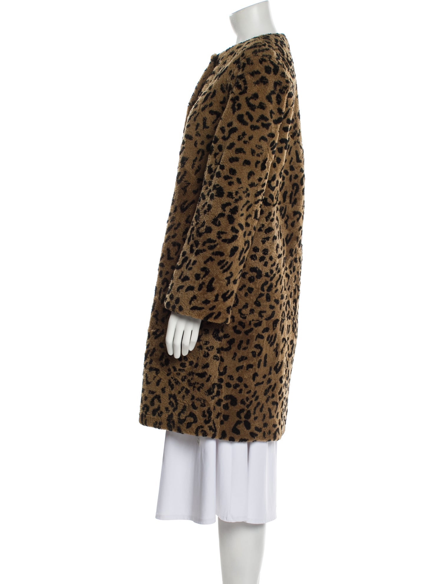 Pologeorgis Fur Animal Print Faux Fur Jacket