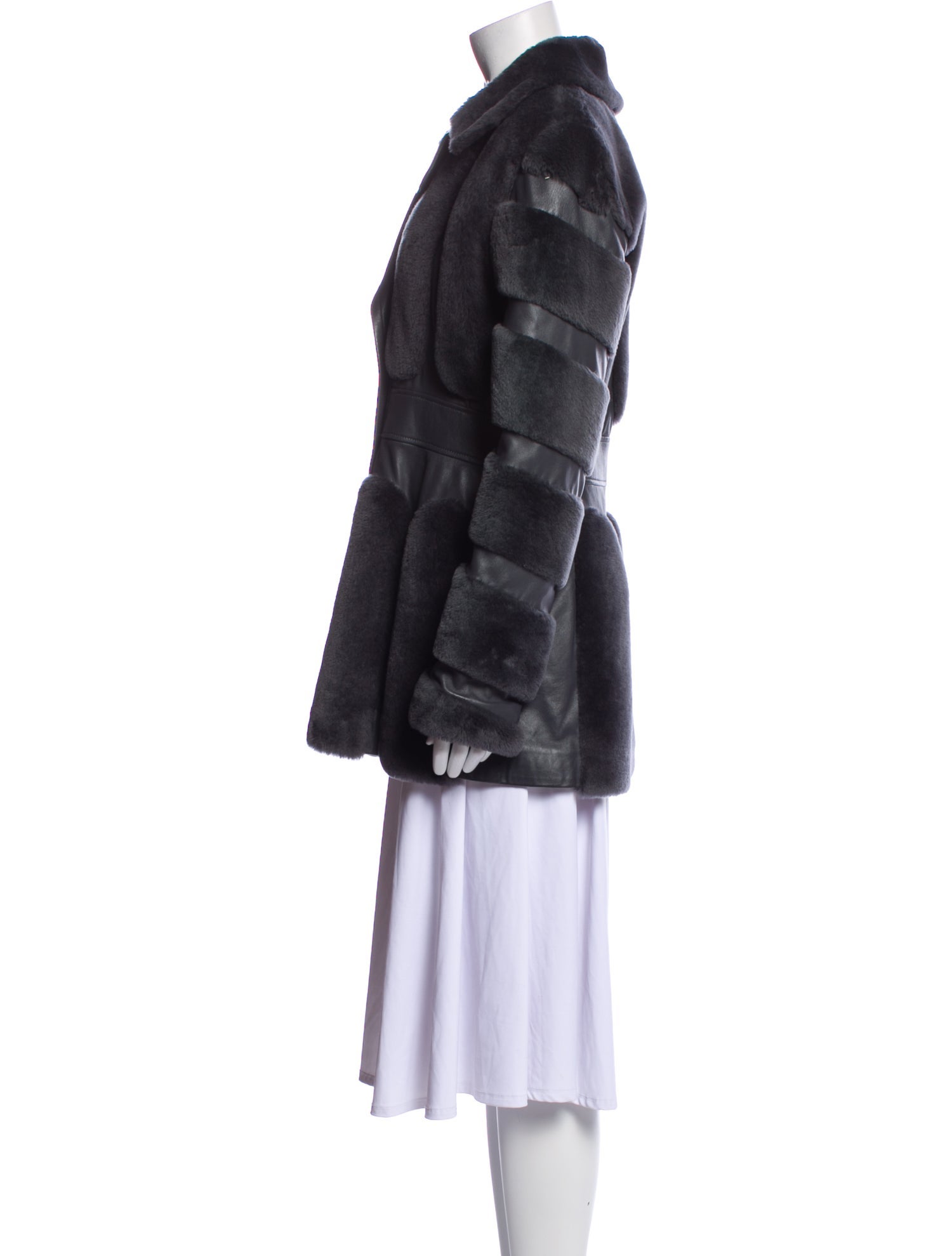 Pologeorgis Leather Faux Fur Coat