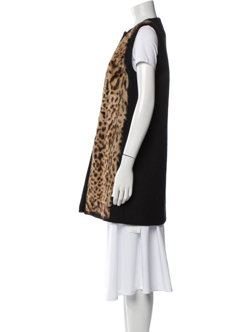 Pologeorgis Goat Fur Animal Print Faux Fur Coat