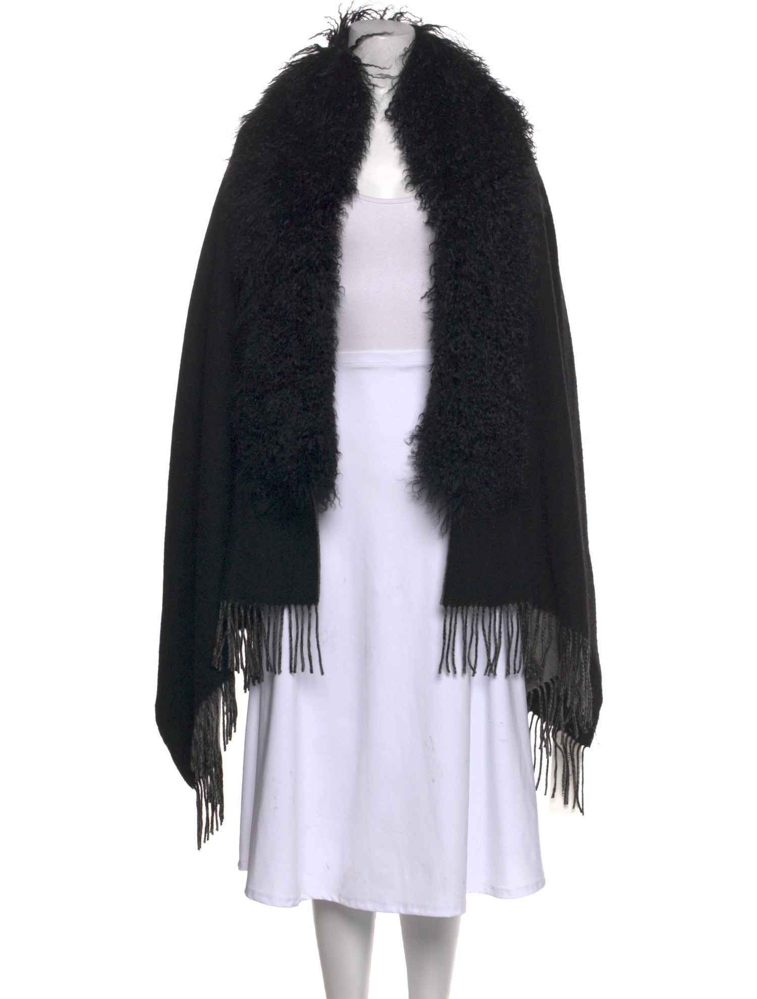 Pologeorgis Lamb Fur Open Front Sweater