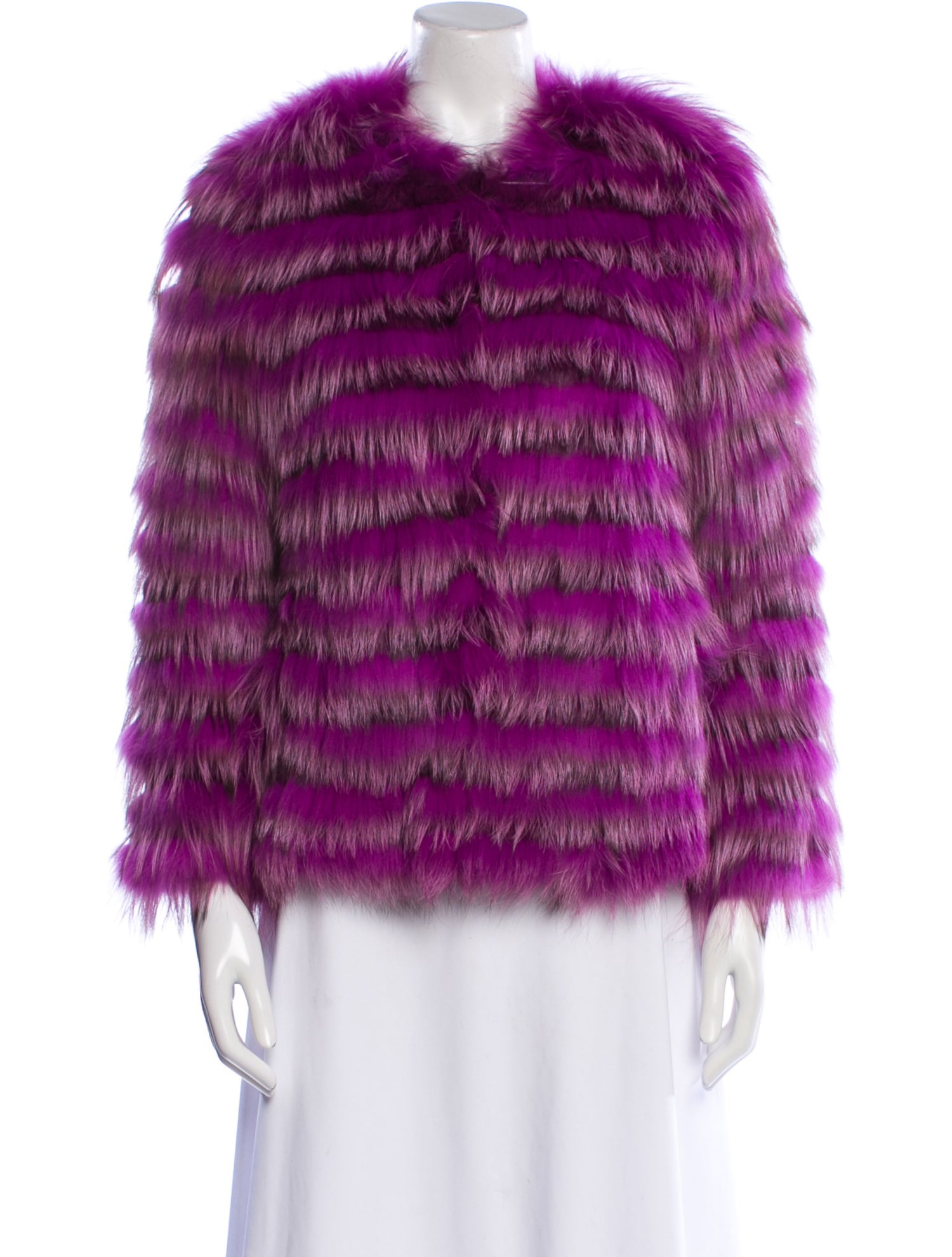 Pologeorgis Fox Striped Fur Jacket