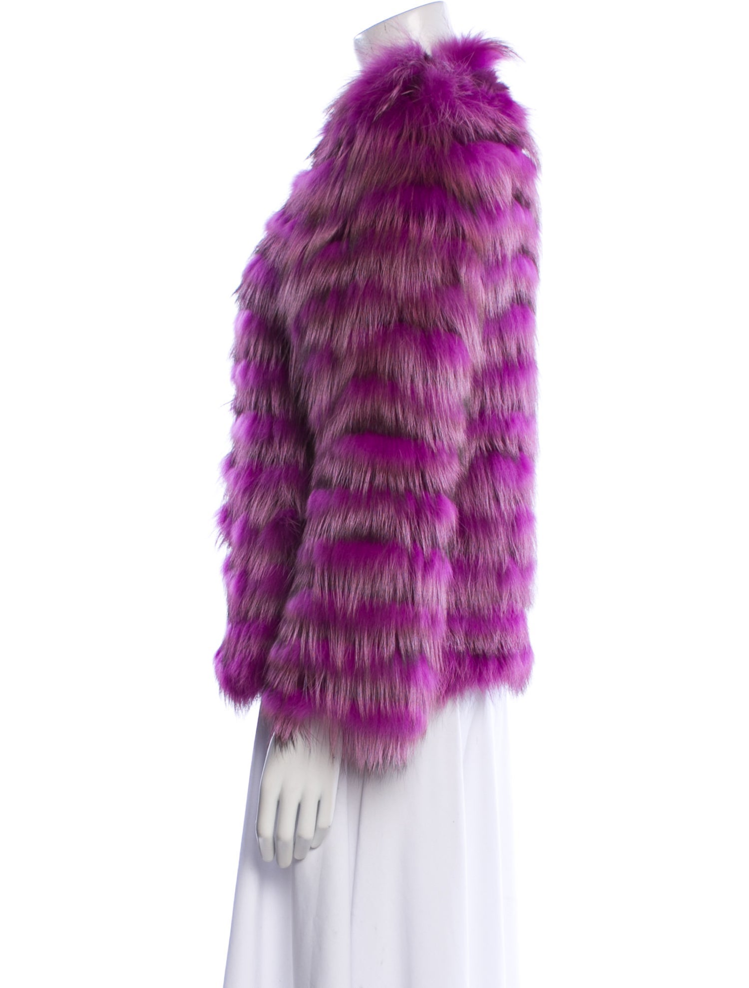 Pologeorgis Fox Striped Fur Jacket
