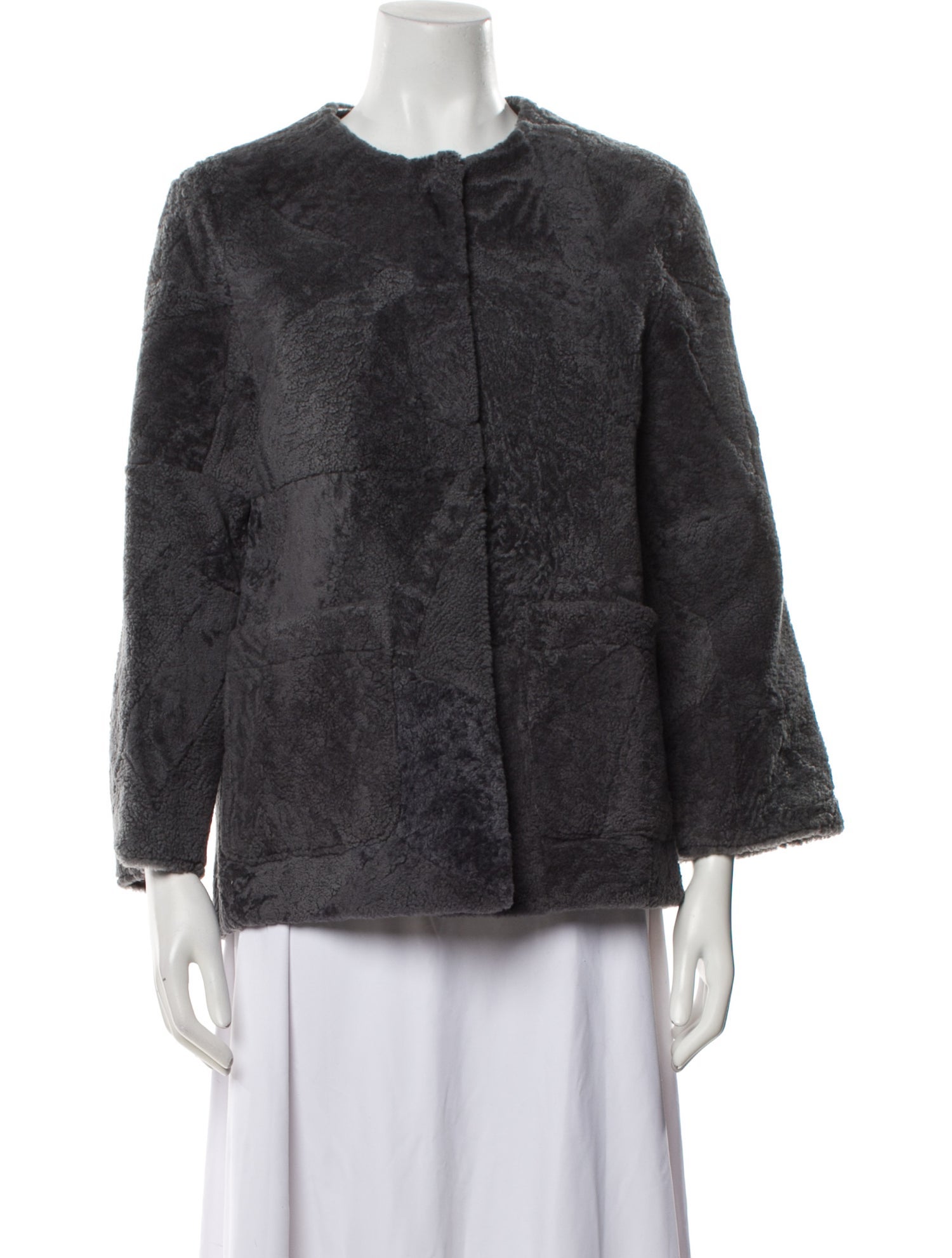 Pologeorgis Lamb Leather Faux Fur Jacket