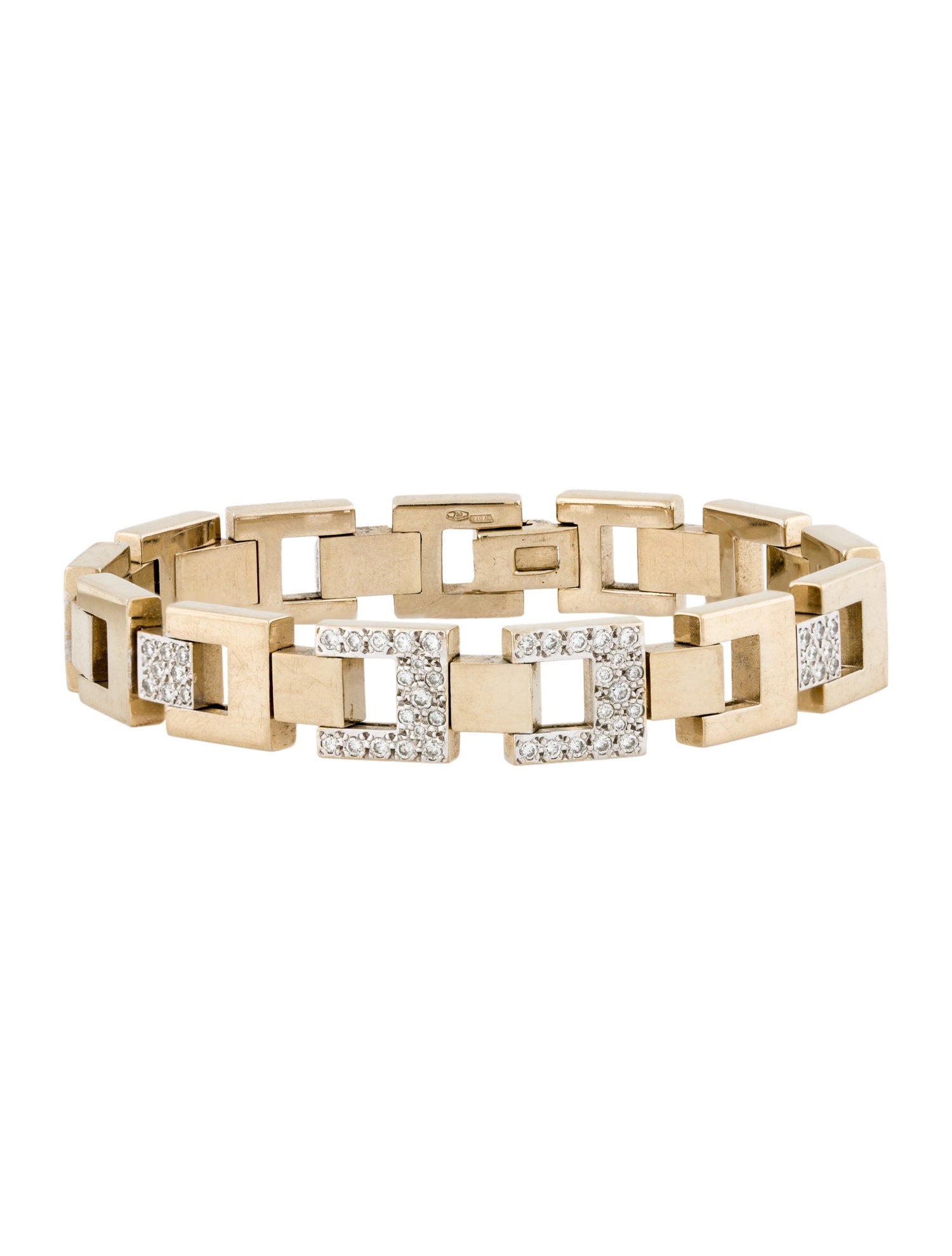 Pomellato 18K Diamond Geometric Link Bracelet
