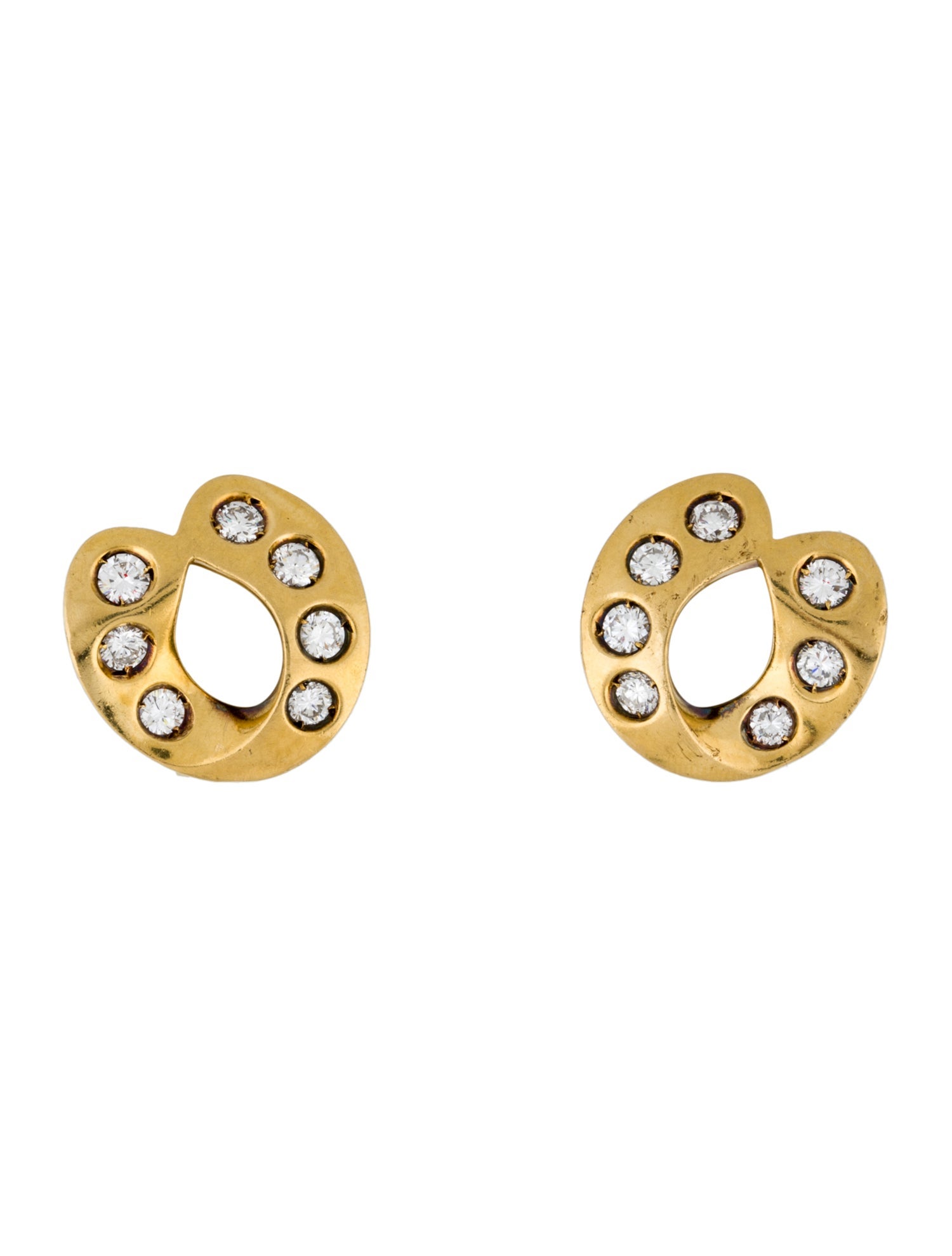 Pomellato 18K 1.90ctw Diamond Clip-On Earrings