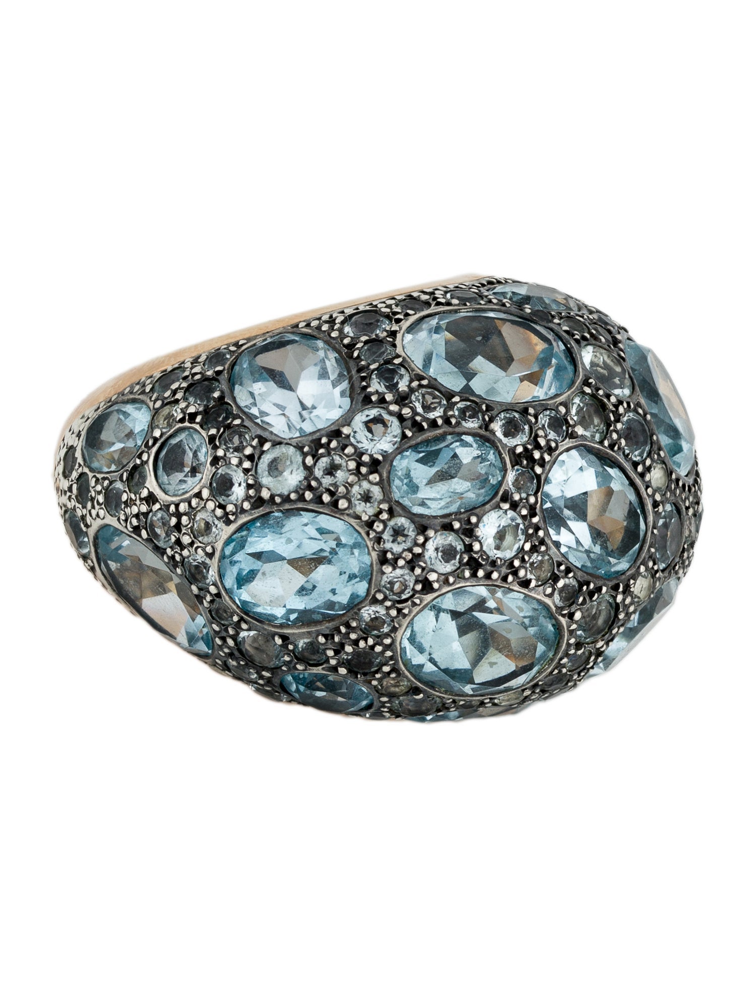 Pomellato 18K Topaz Tabou Cluster Cocktail Ring