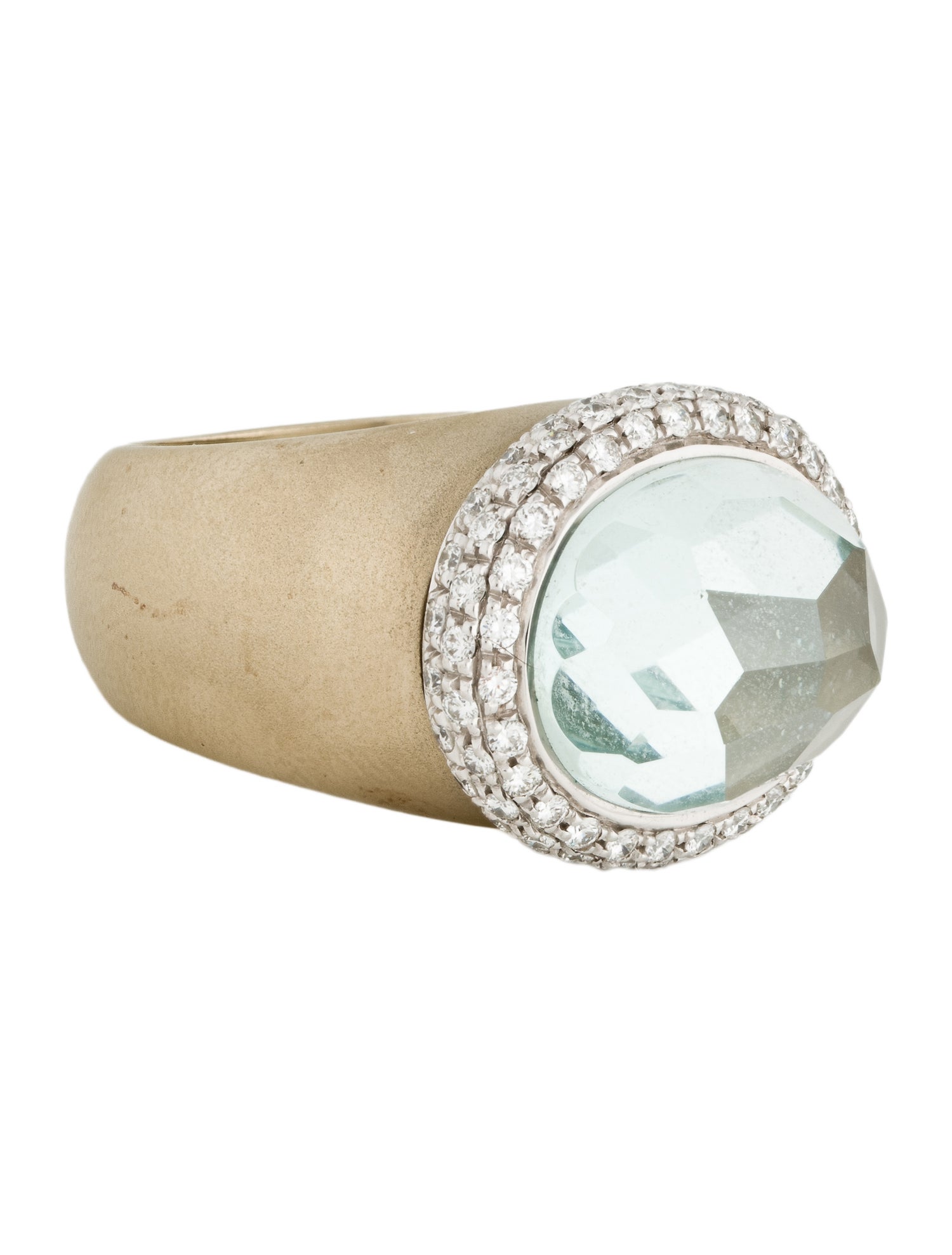 Pomellato 18K Aquamarine & Diamond Cocktail Ring
