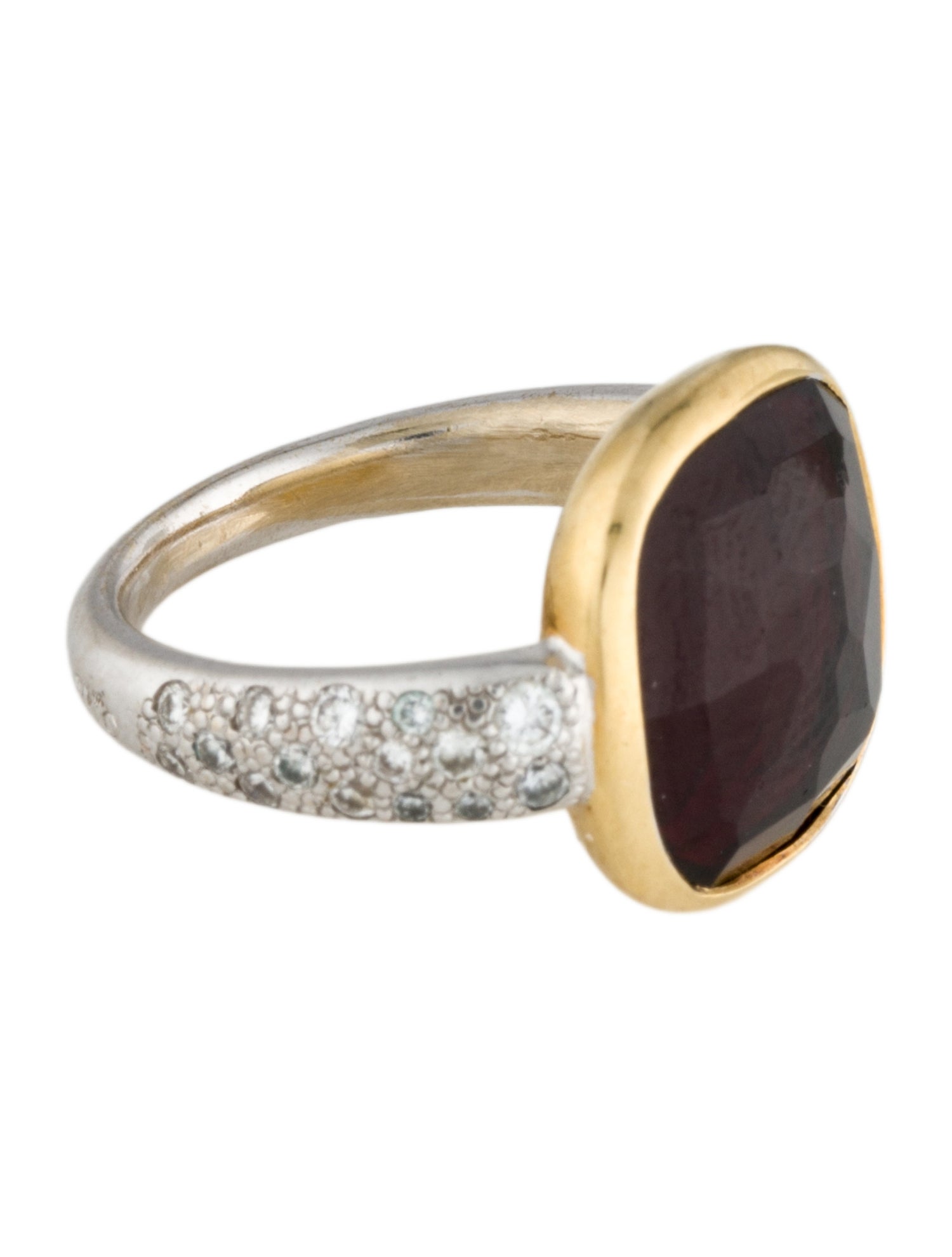 Pomellato 18K Garnet & Diamond Sherazade Cocktail Ring