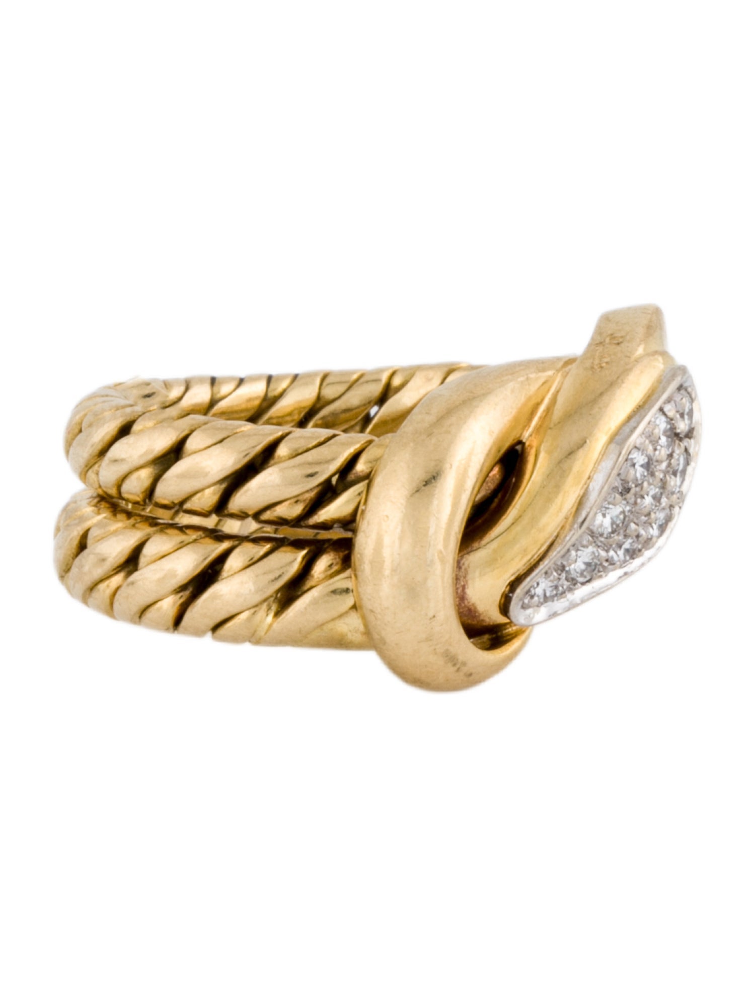 Pomellato 18K Diamond Snake Coil Cocktail Ring