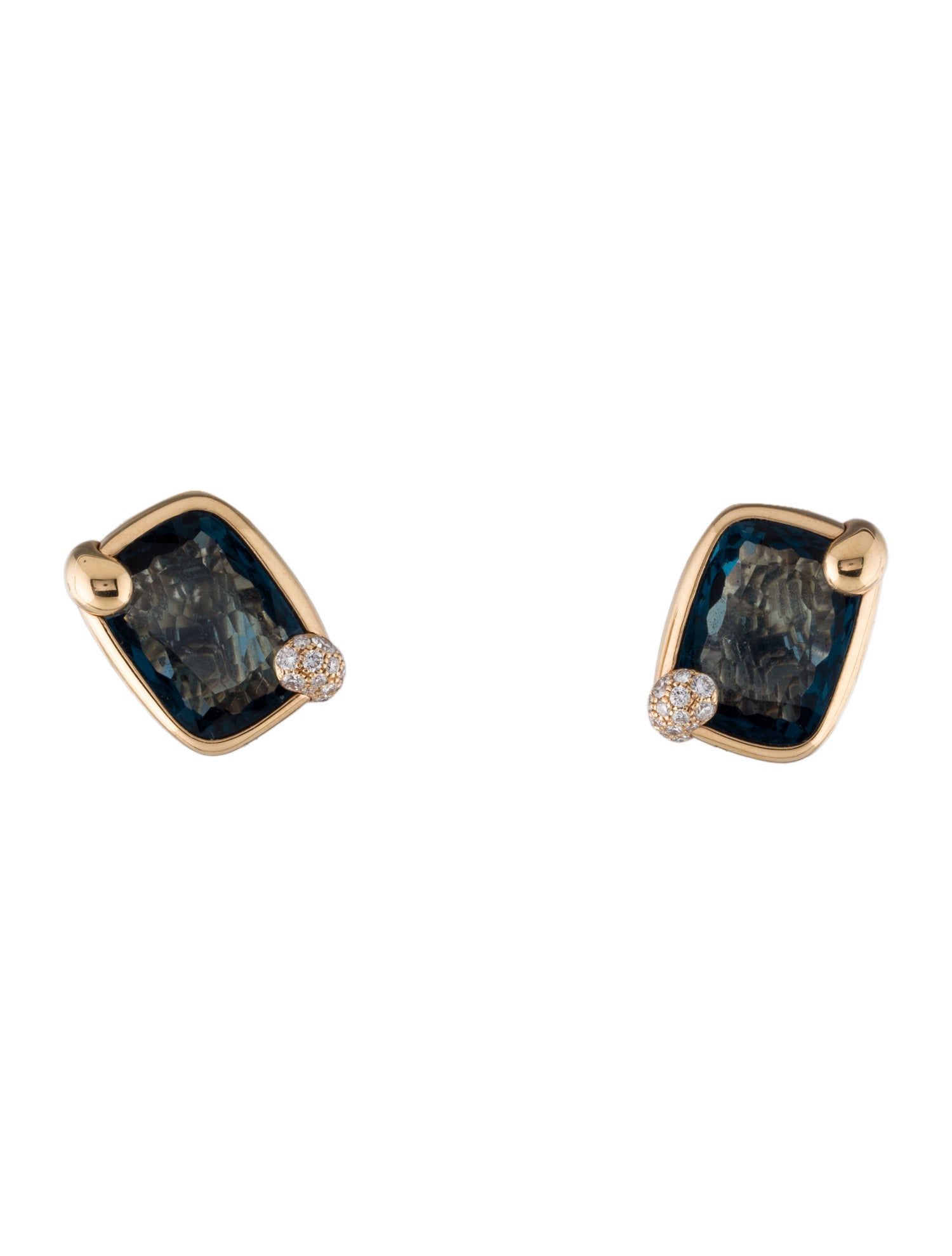 Pomellato 18K Topaz & Diamond Ritratto Clip-On Earrings