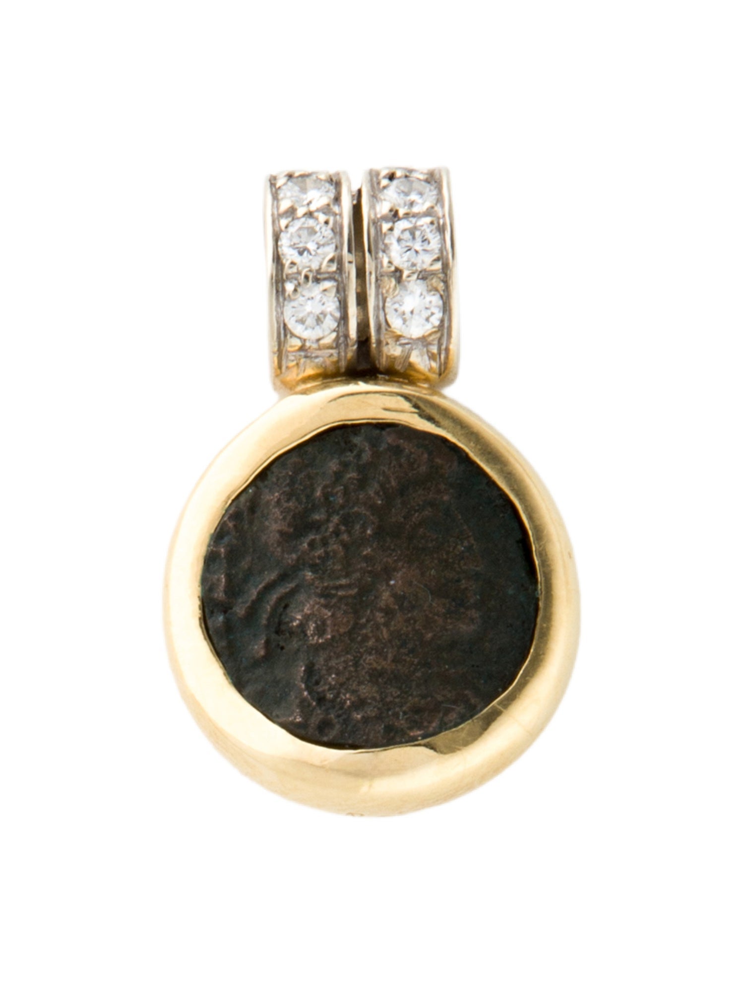 Pomellato 18K Diamond Coin Pendant