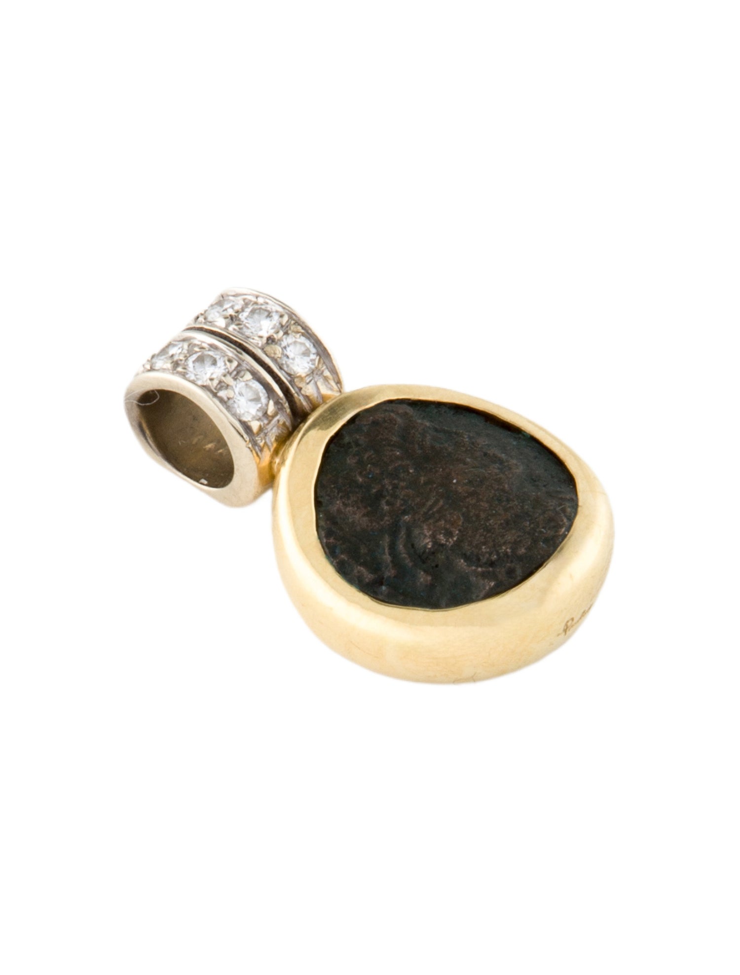 Pomellato 18K Diamond Coin Pendant