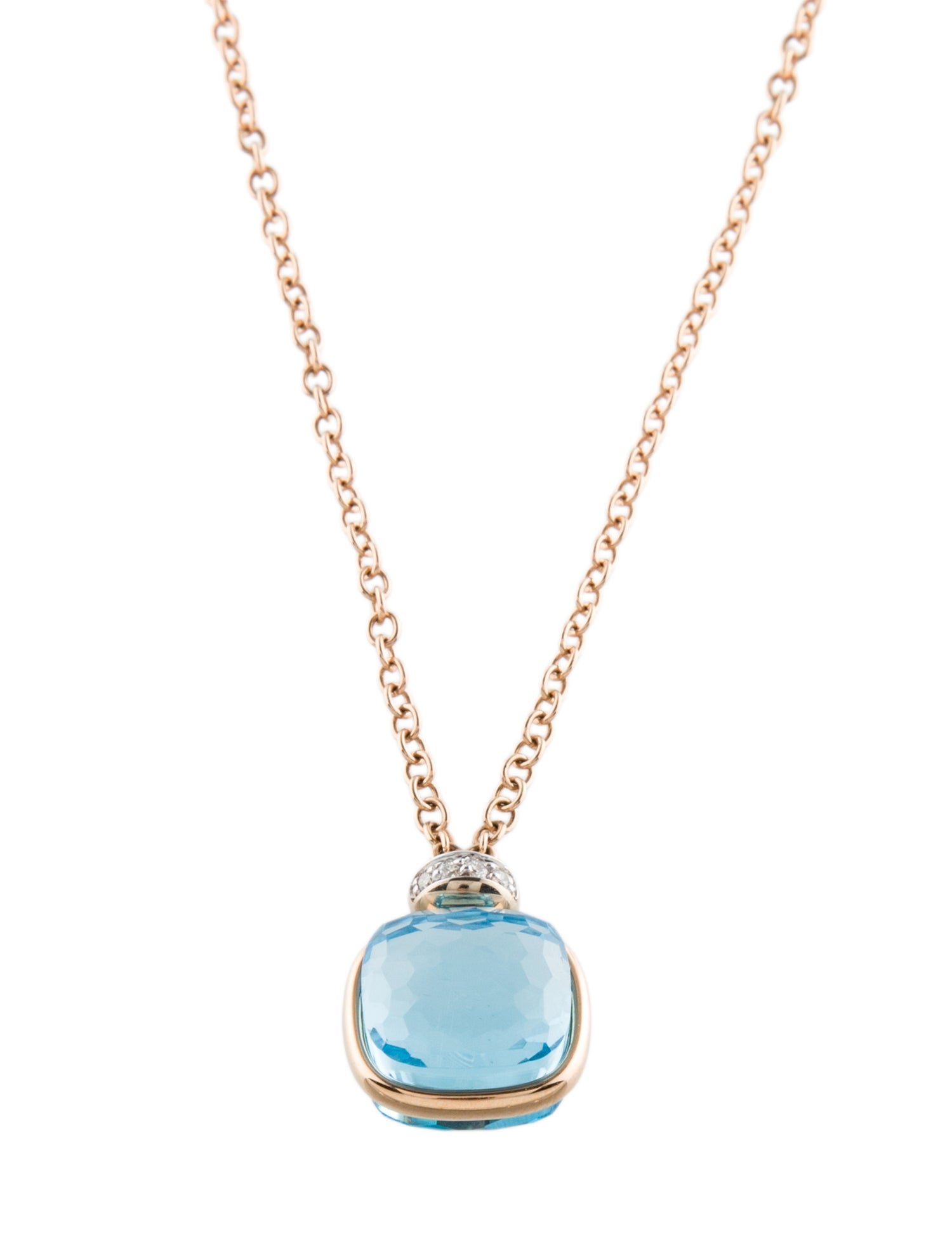 Pomellato 18K Topaz & Diamond Nudo Classic Pendant Necklace