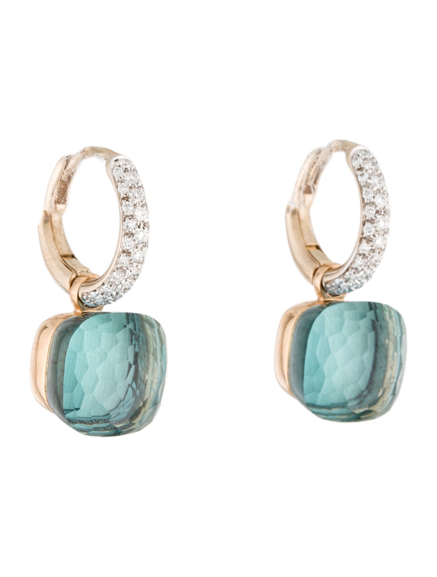 Pomellato 18K Topaz & Diamond Nudo Drop Earrings