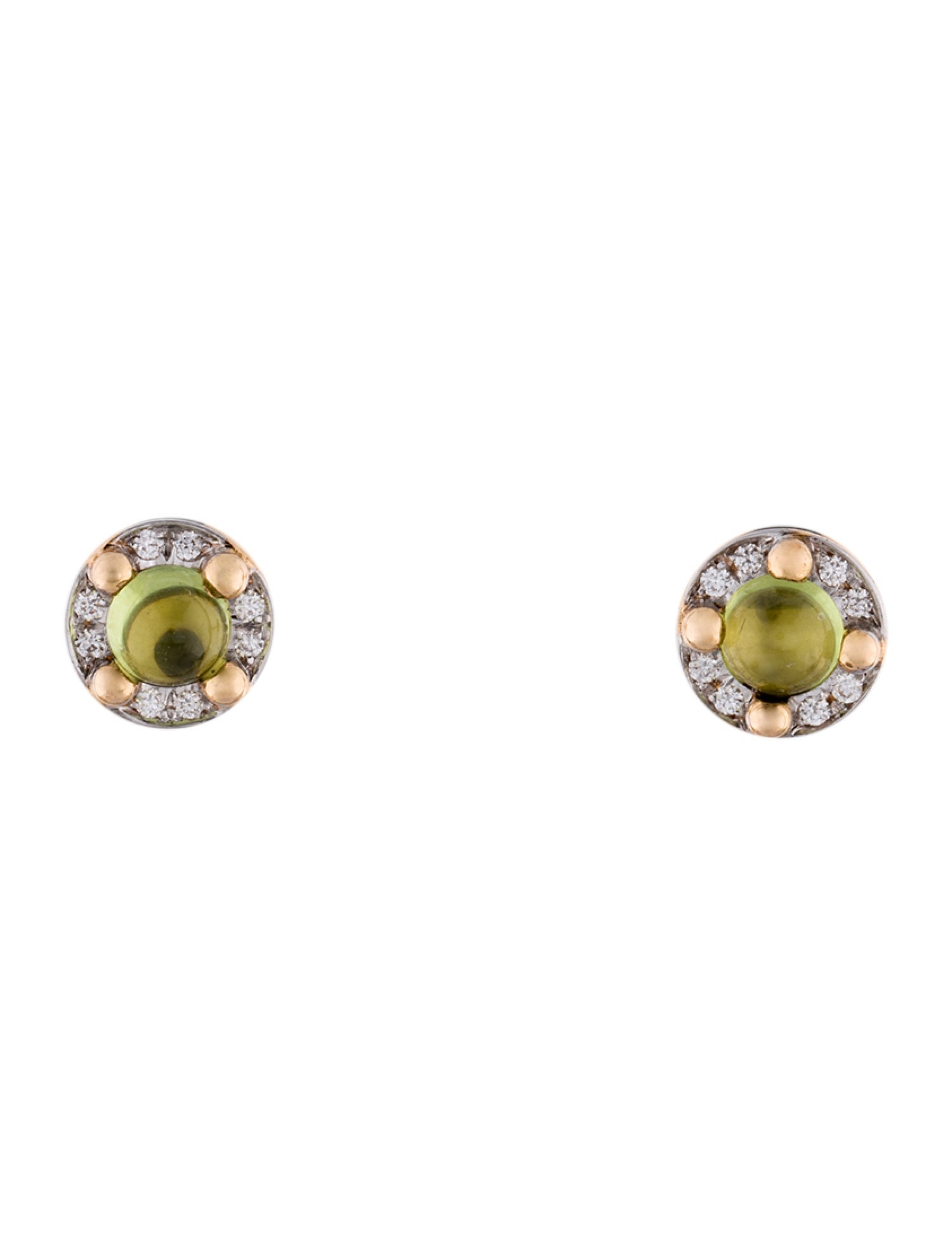 Pomellato 18K Peridot & Diamond M'ama Non M'ama Stud Earrings
