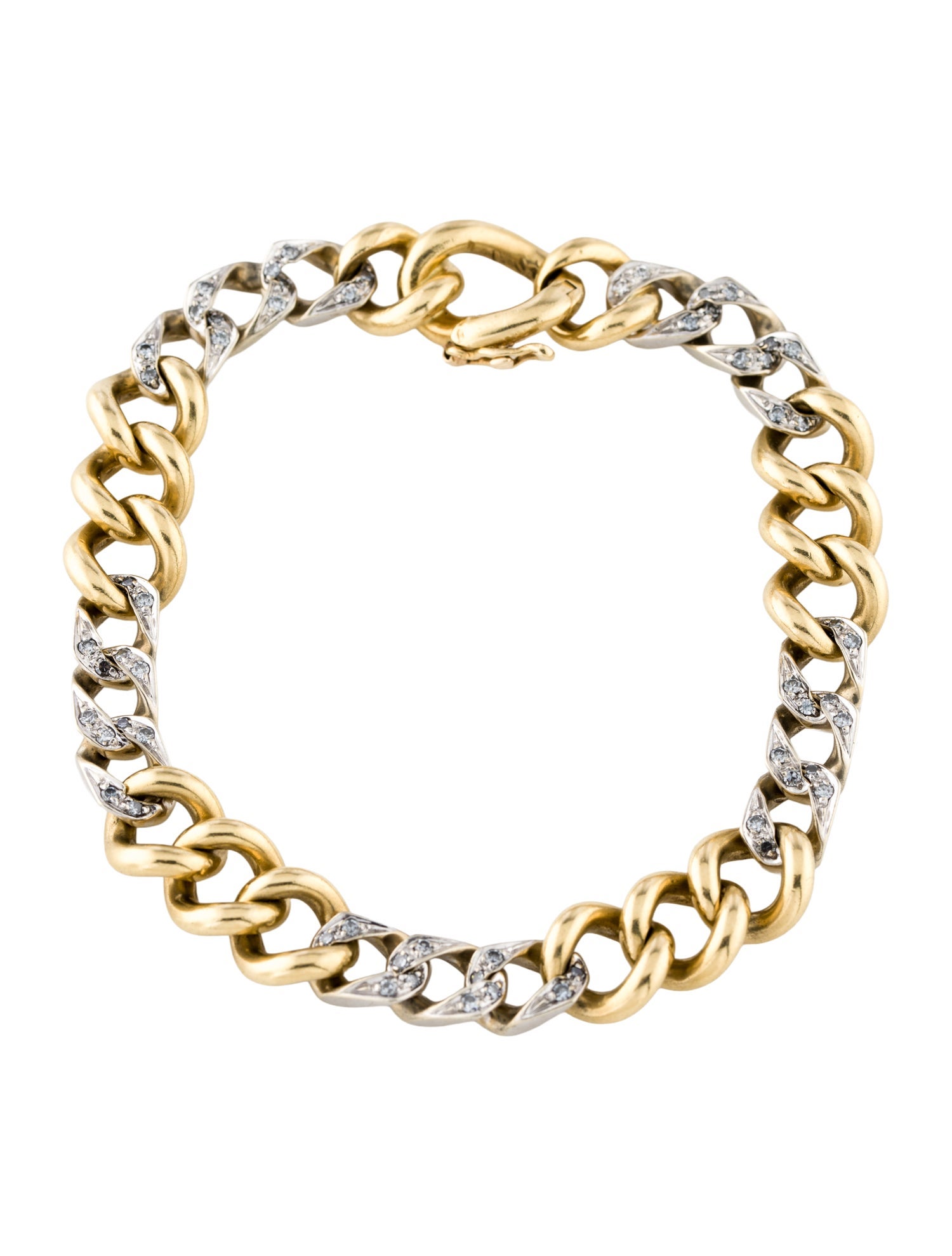 Pomellato 18K Diamond Curb Chain Link Bracelet