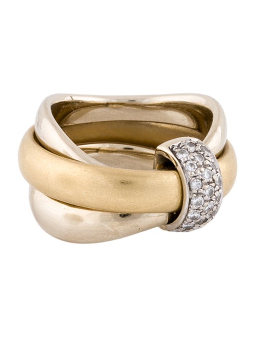 Pomellato 18K Diamond 3 Band Ring