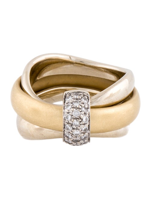 Pomellato 18K Diamond 3 Band Ring