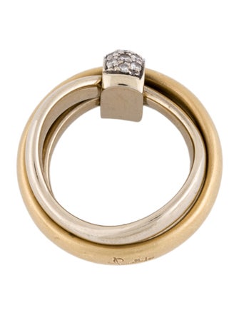 Pomellato 18K Diamond 3 Band Ring