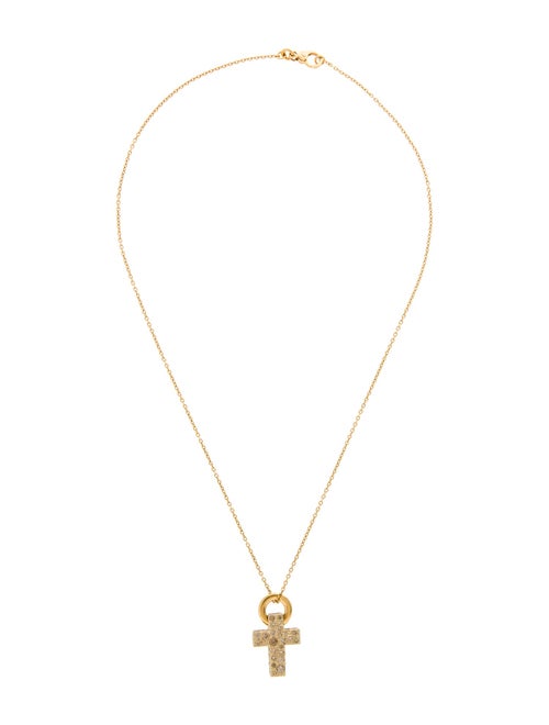 Pomellato 18K Diamond Sabbia Cross Pendant Necklace