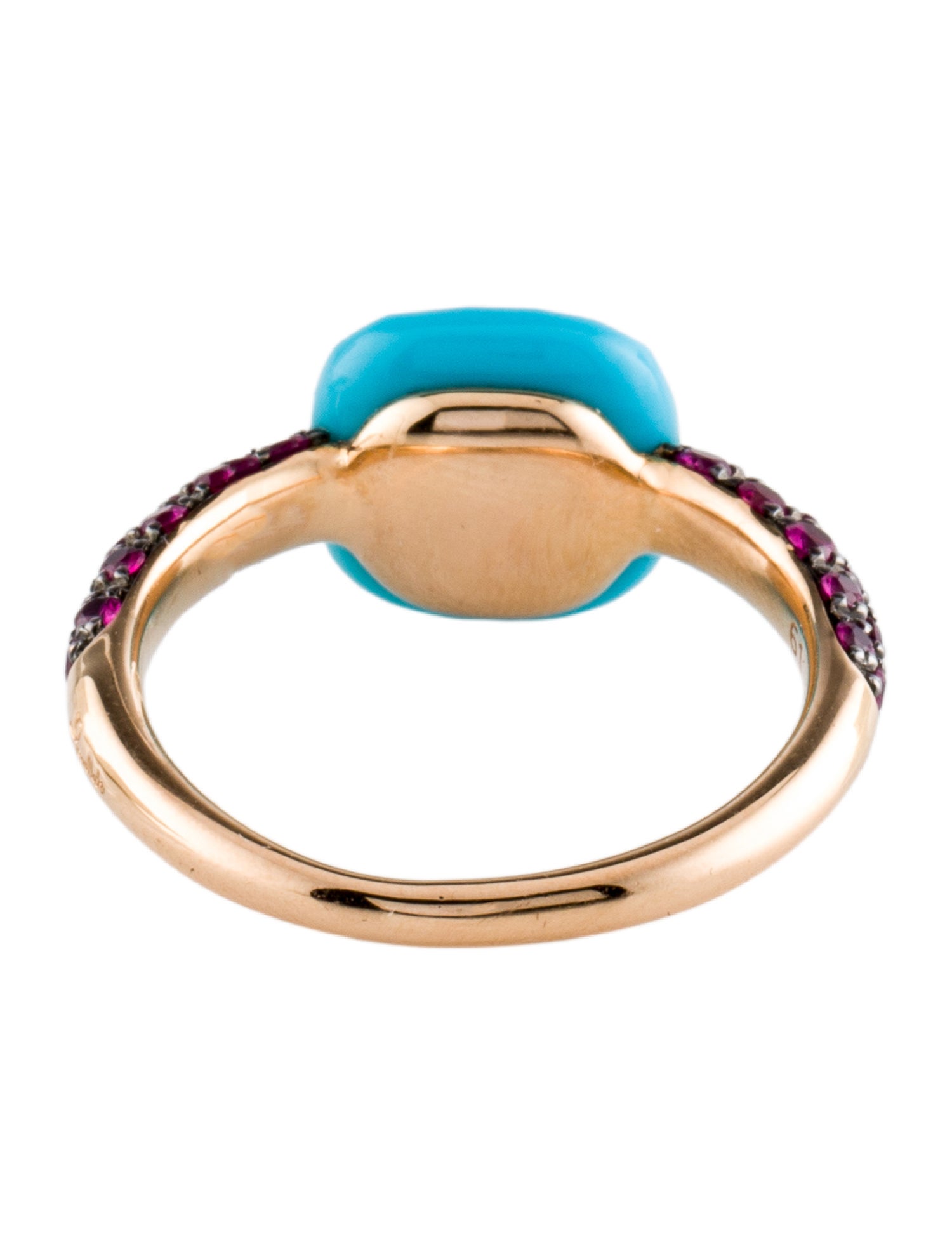Pomellato 18K Turquoise & Ruby Capri Cocktail Ring