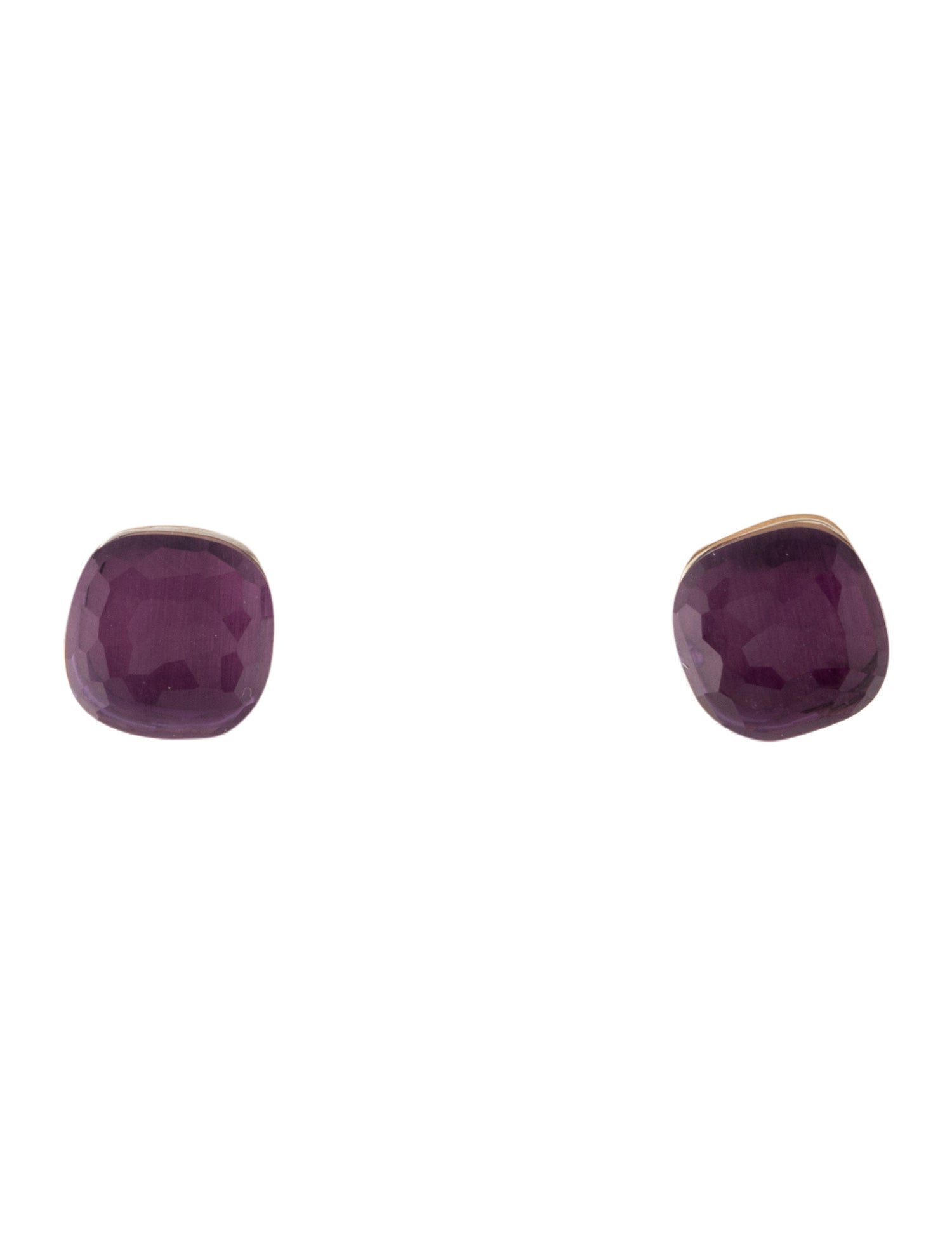 Pomellato 18K Amethyst Nudo Stud Earrings