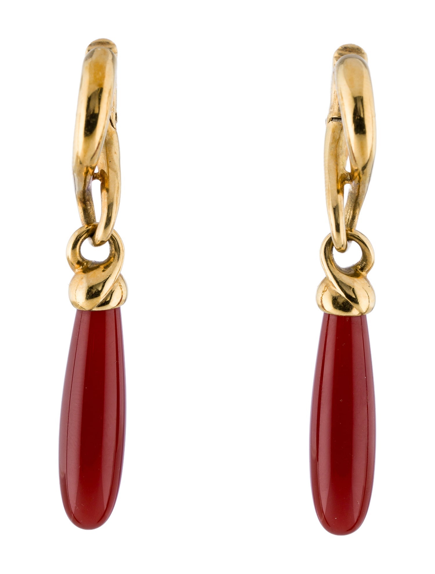 Pomellato 18K Carnelian Drop Earrings