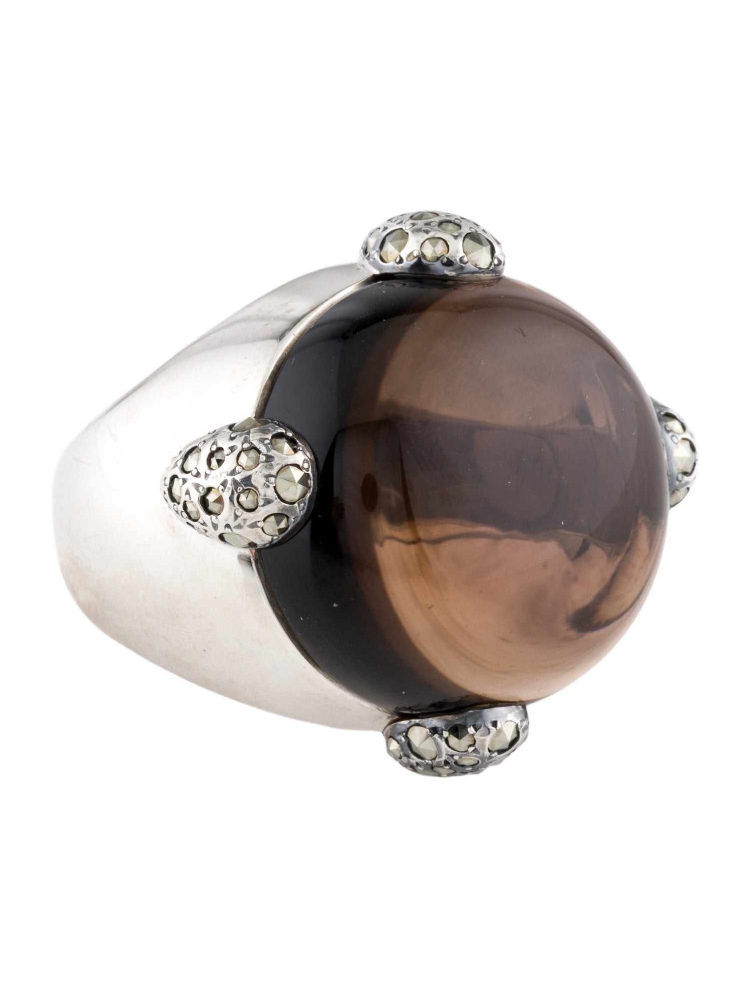 Pomellato 67 Synthetic Quartz & Marcasite Cocktail Ring