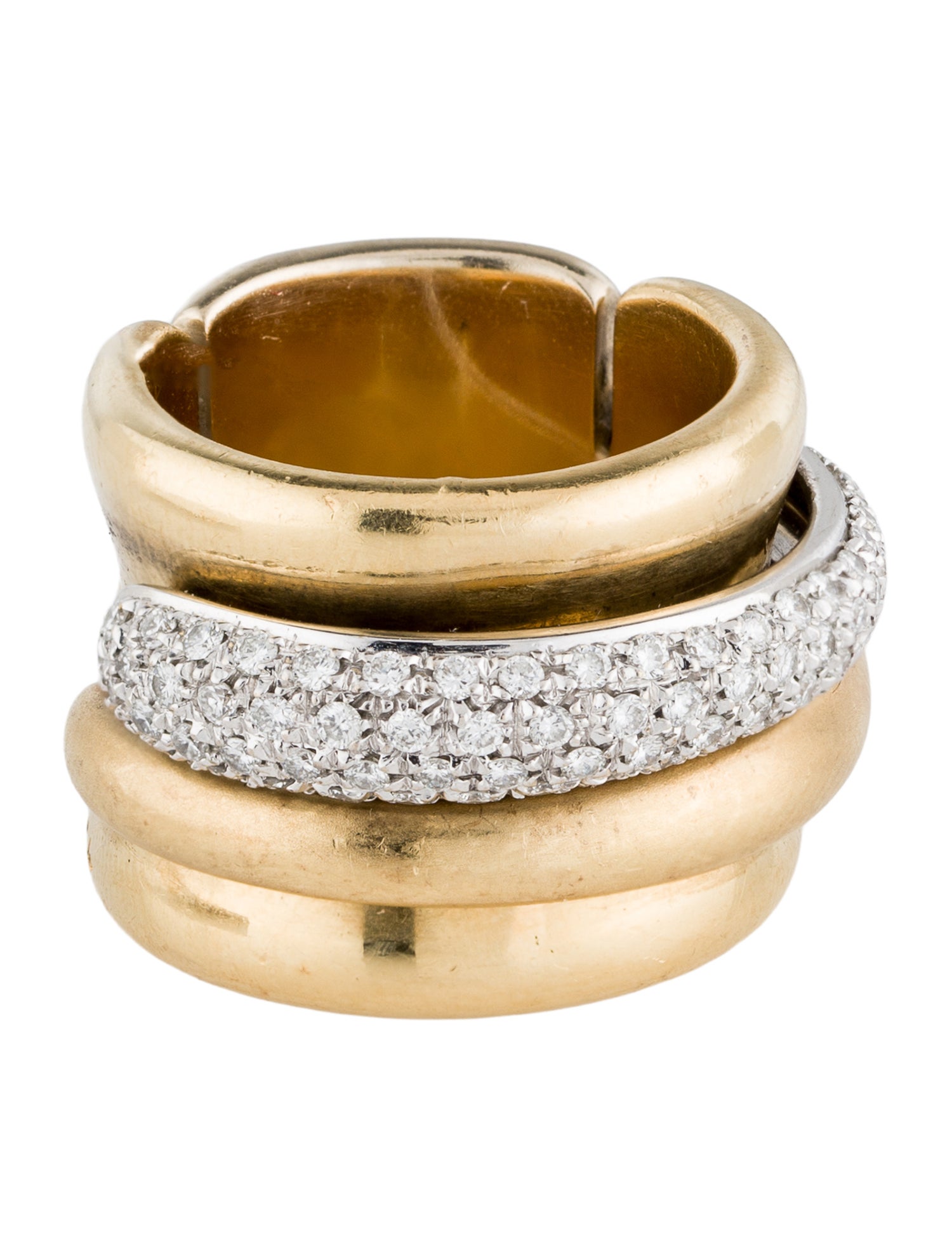 Pomellato 18K Diamond Tubolare Ring