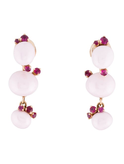 Pomellato 18K Ruby & Ceramic Capri Drop Earrings