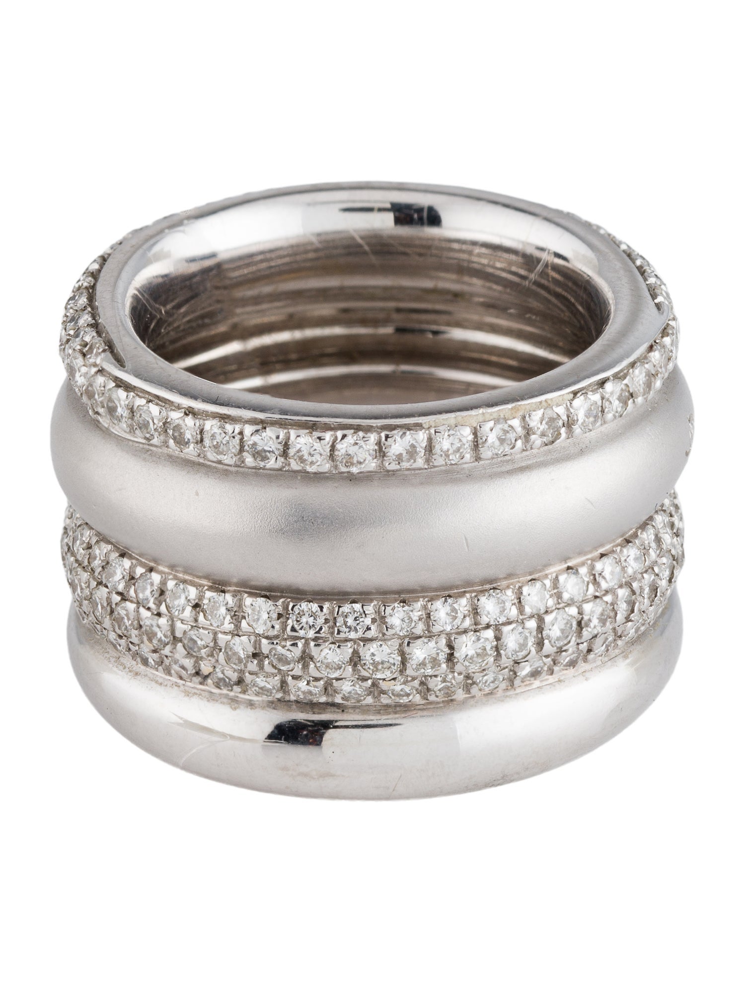 Pomellato 18K Tubolare Diamond Band Ring