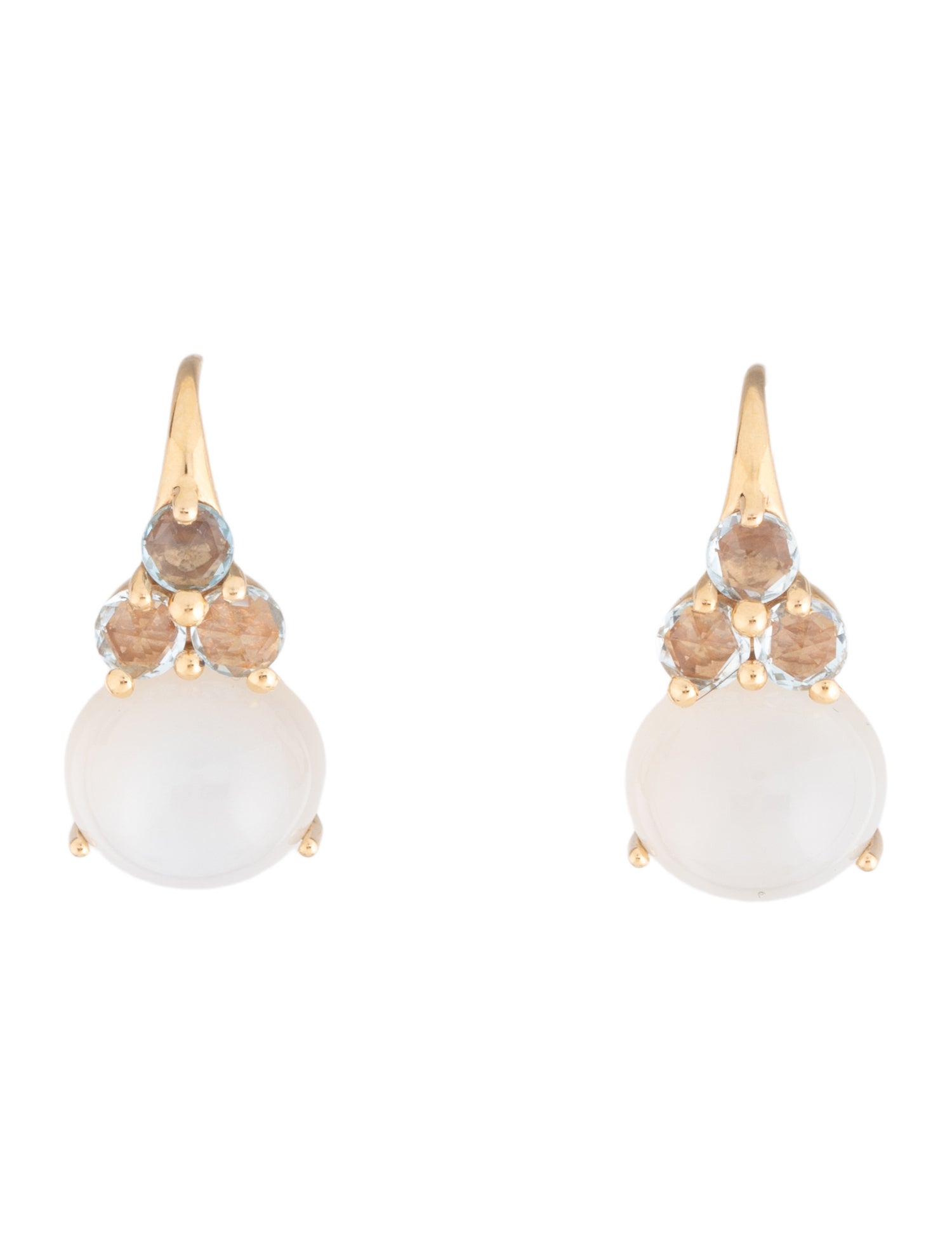 Pomellato 18K Moonstone & Aquamarine Luna Earrings
