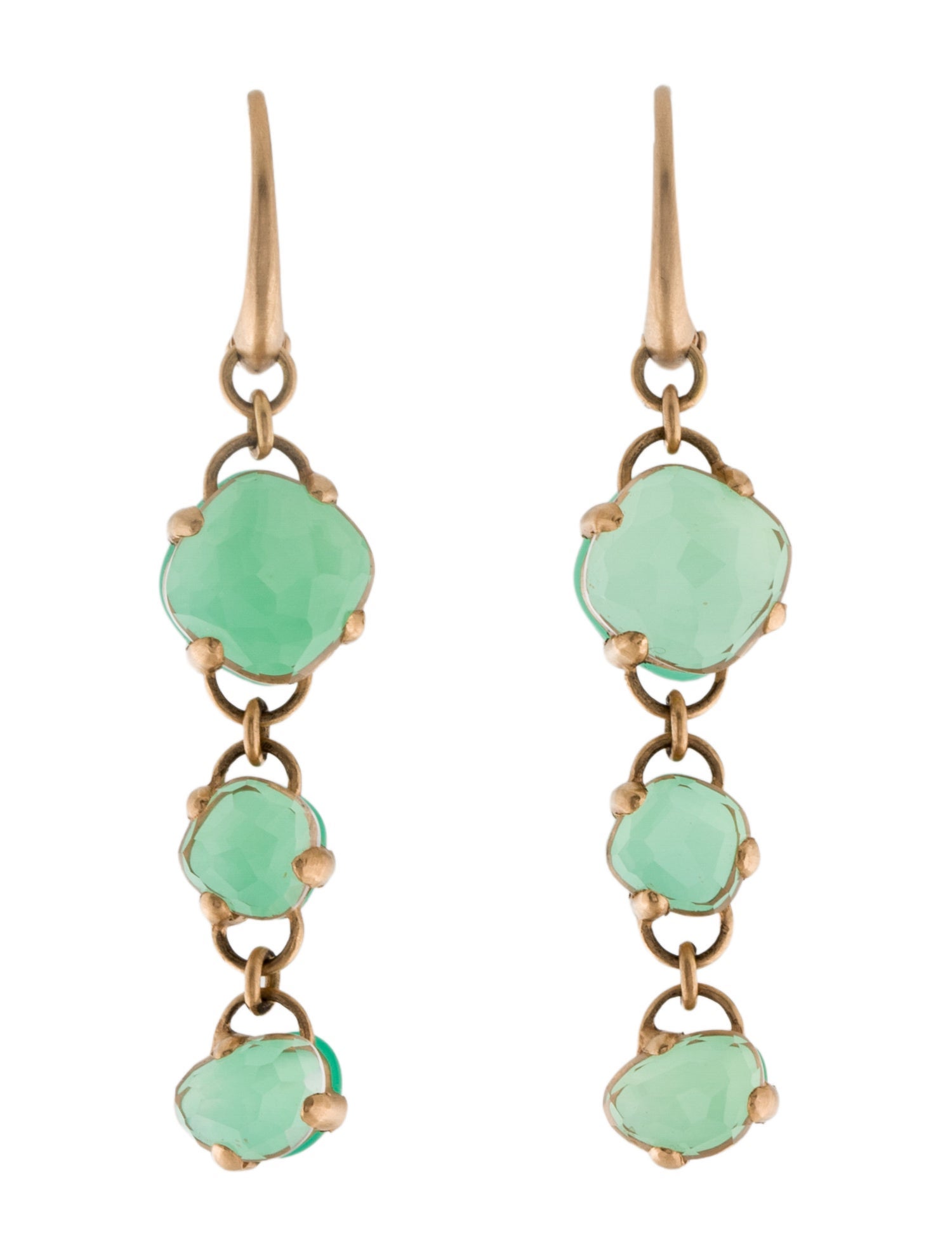 Pomellato 18K Chrysoprase & Quartz Capri Drop Earrings