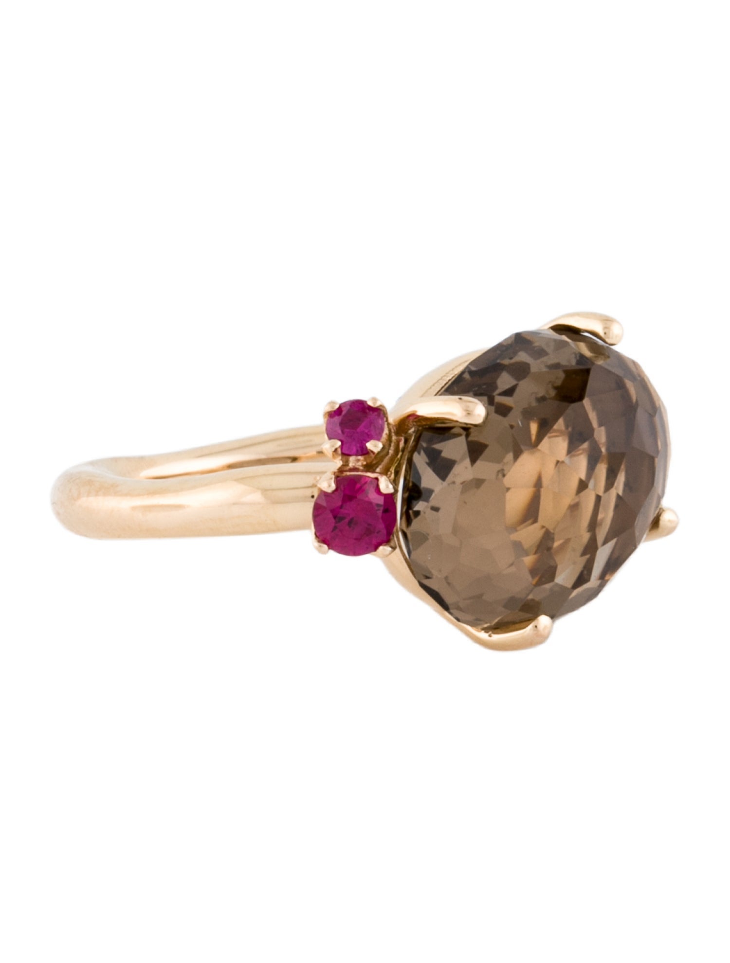 Pomellato 18K Smoky Quartz & Ruby Bahia Ring