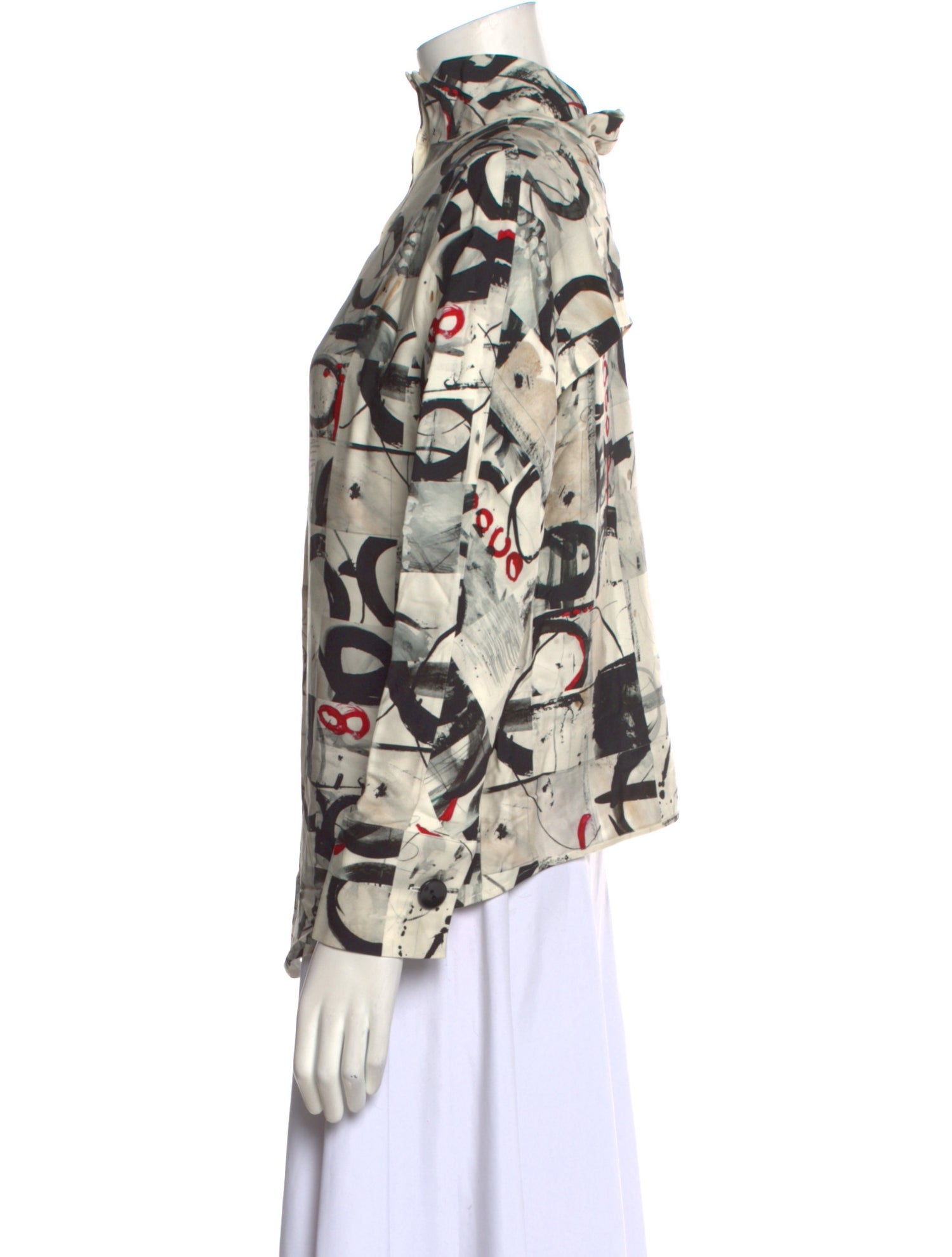 Ports 1961 Printed Mock Neck Blouse