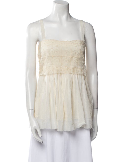 Ports 1961 Square Neckline Sleeveless Blouse