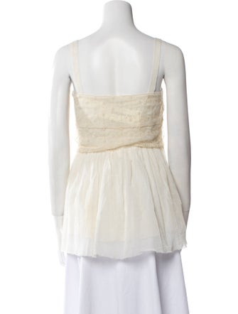 Ports 1961 Square Neckline Sleeveless Blouse