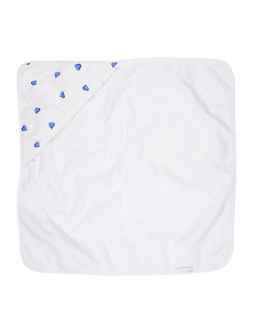 D.Porthault Paris Coeurs Blue Baby Bath Towel