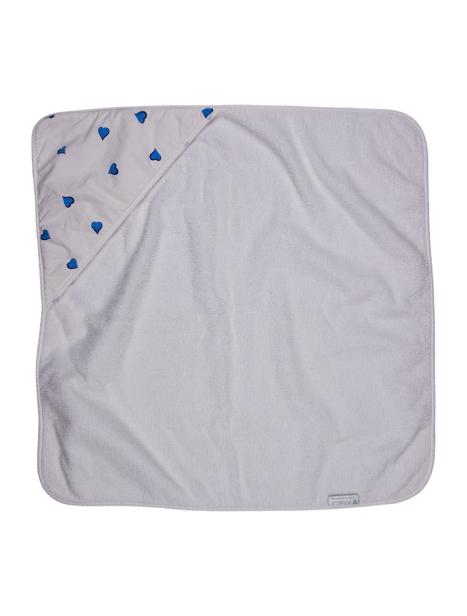 D.Porthault Paris Coeurs Blue Baby Bath Towel