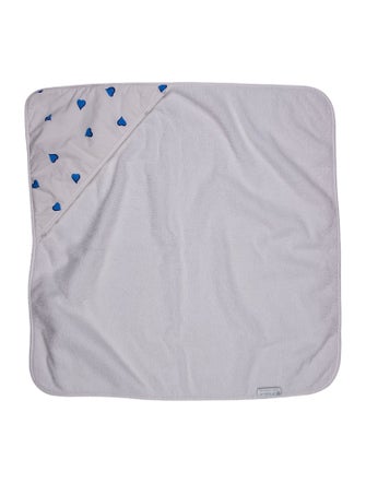 D.Porthault Paris Coeurs Blue Baby Bath Towel