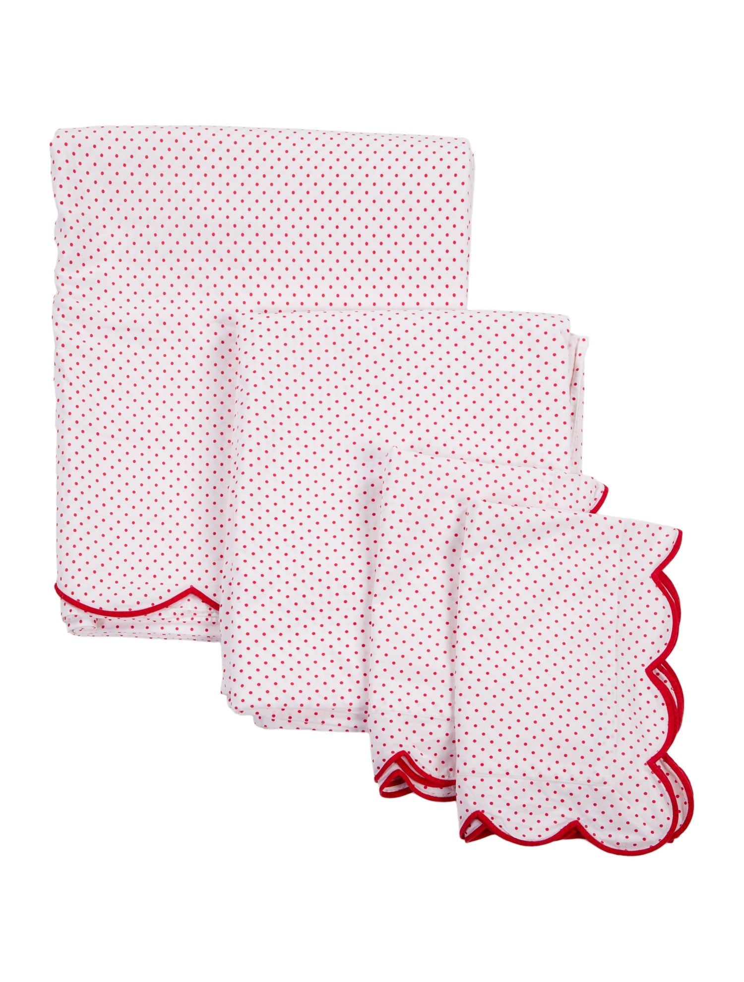 D.Porthault Paris Polka-Dot Linen Set