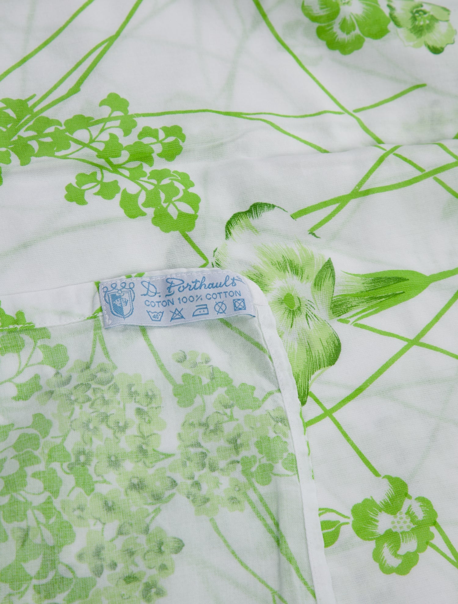 D.Porthault Paris King Size Floral Sheet