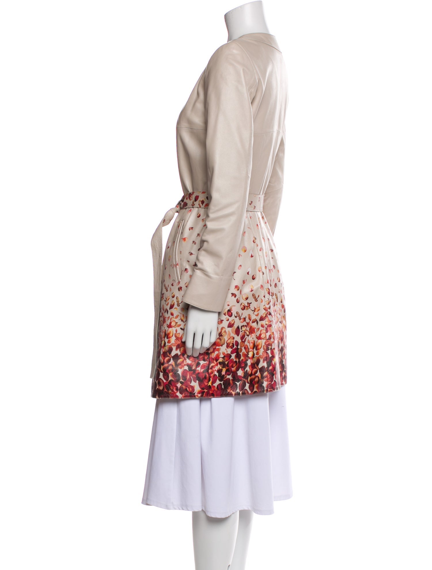 Punto Leather Graphic Print Coat