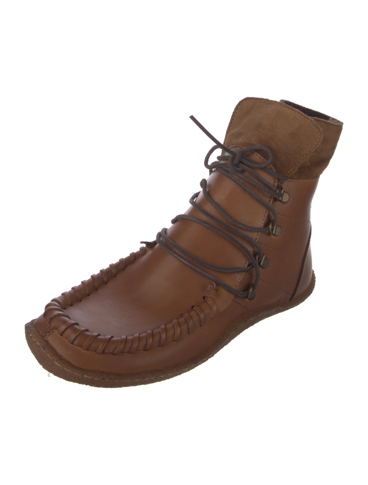 Punto Leather Lace-Up Boots