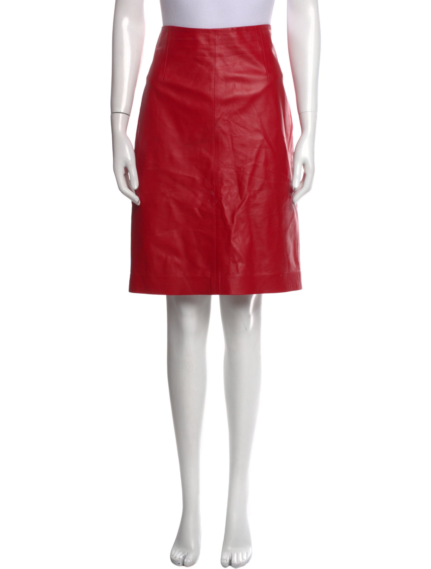 Punto Leather Knee-Length Skirt