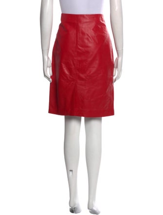 Punto Leather Knee-Length Skirt
